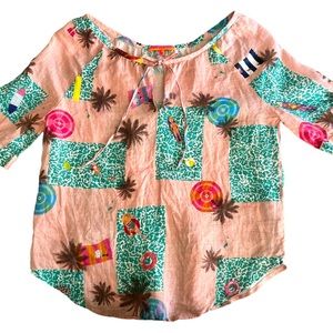 Vilagallo Linen Popover Top. Women’s Size 38 (US 6, Small)  Made in Portugal.